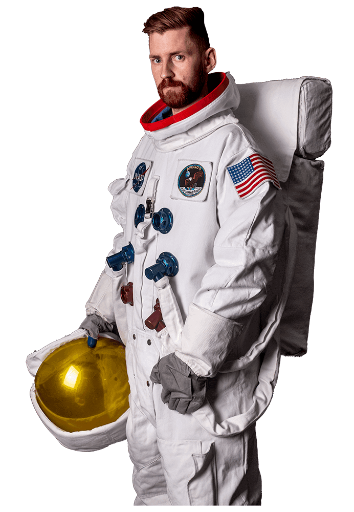 Apollo-era replica spacesuit available for hire